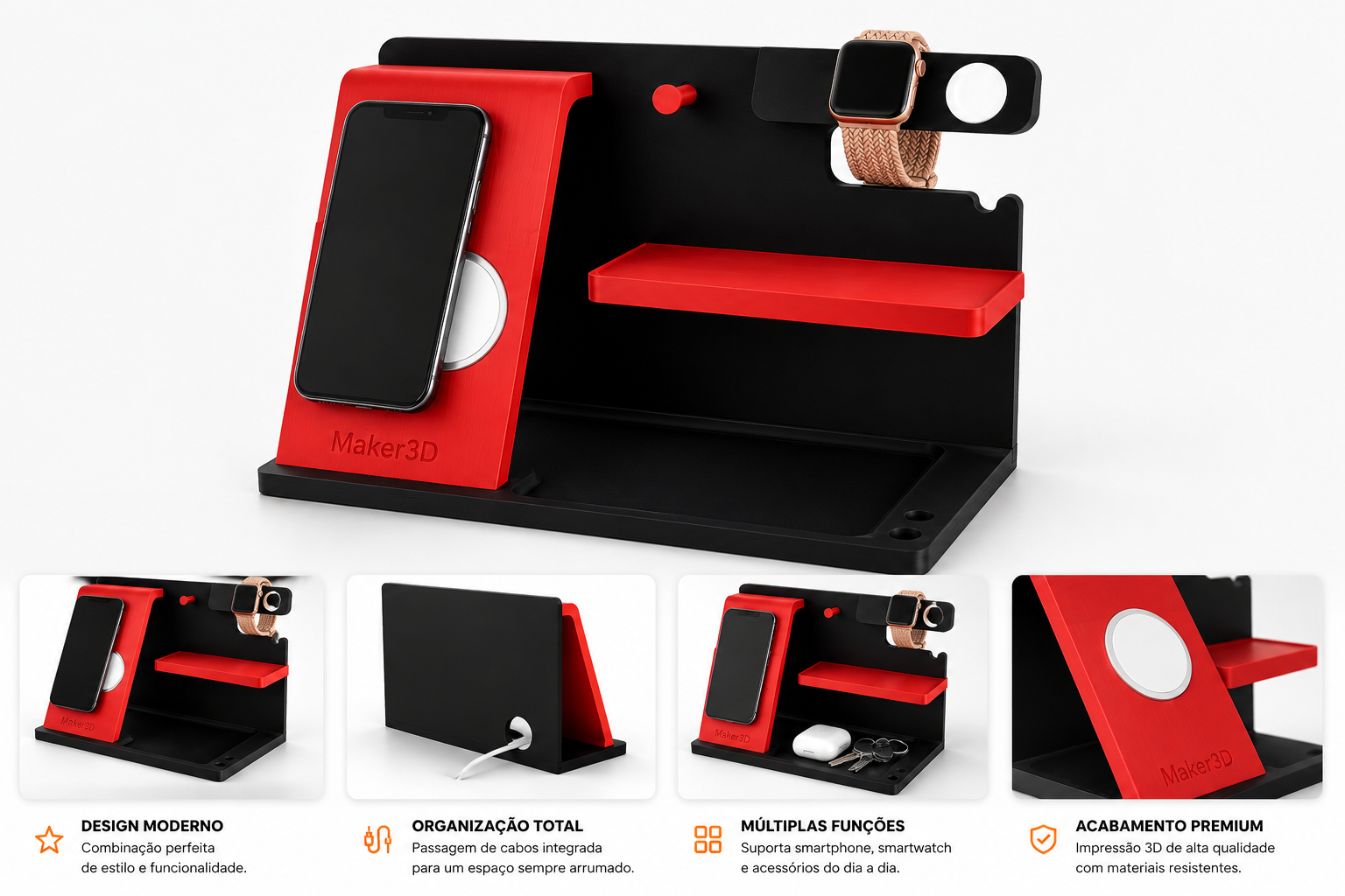 Porta Celular e Relógio por indução