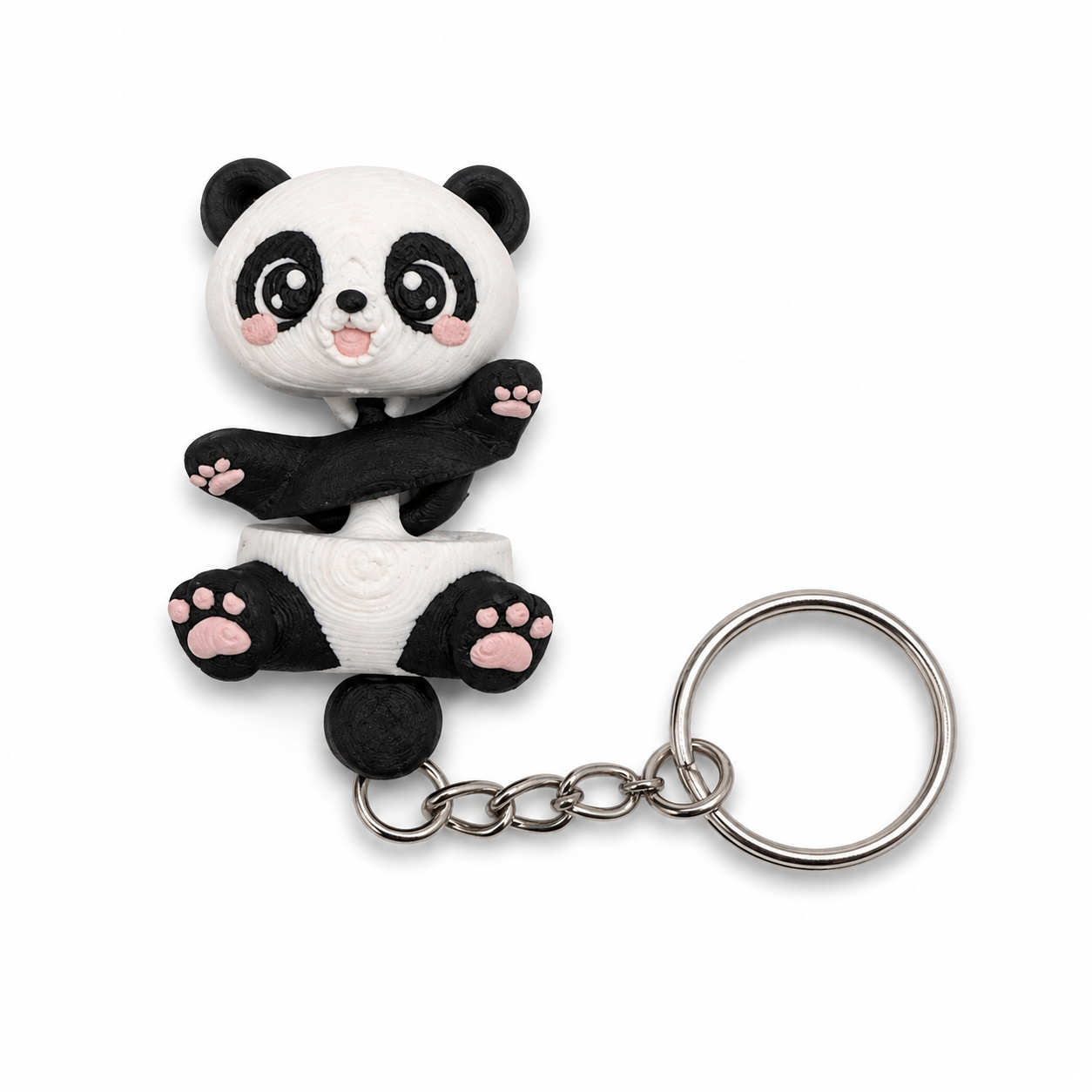 Porta-Chaves Panda Articulado em Impressão 3D – Design Kawaii