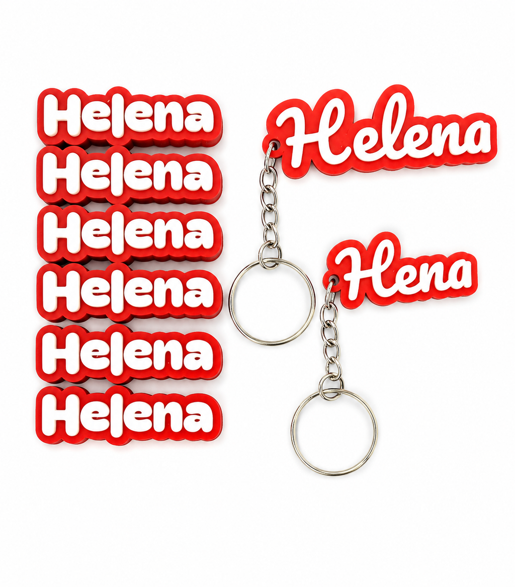 Conjunto Escolar Personalizado com Nome – Chaveiro e Identificadores para Lápis | Impressão 3D